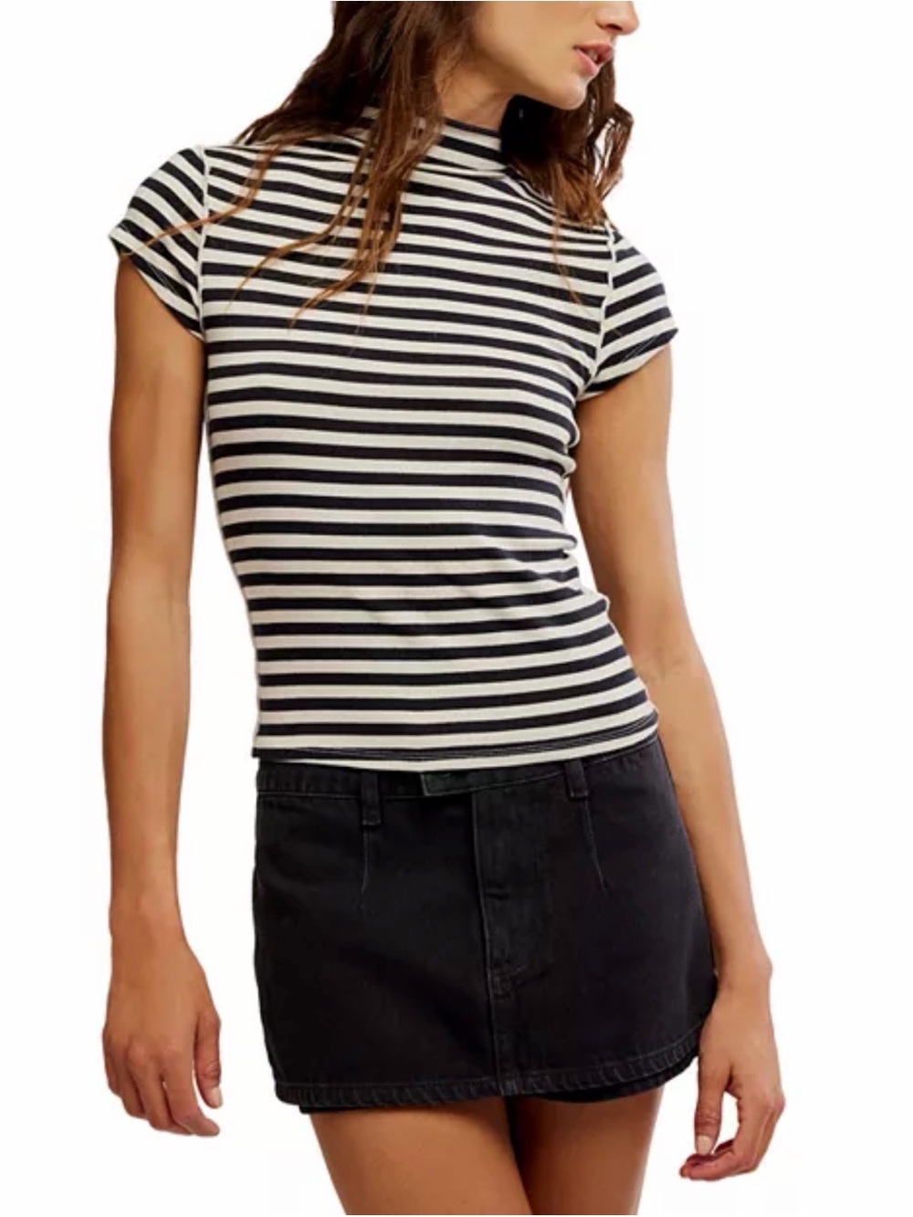 WE THE FREE Lola Short Sleeve Striped Tee - XS